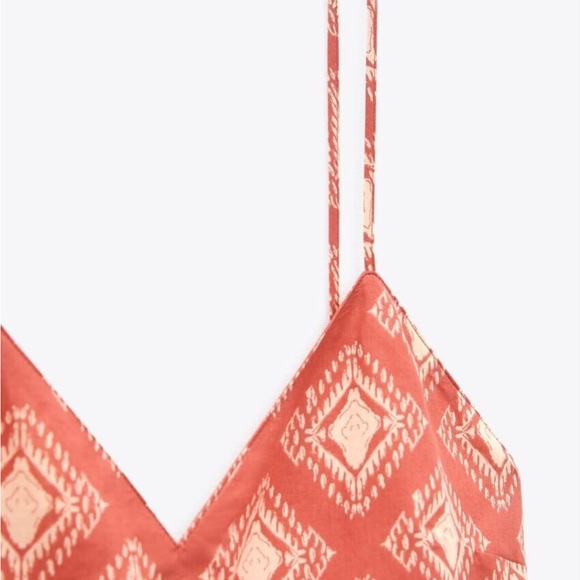 NWT ZARA LONG PRINT JUMPSUIT  TERRACOTTA - REF. 3198/256 Size XL - Picture 4 of 4